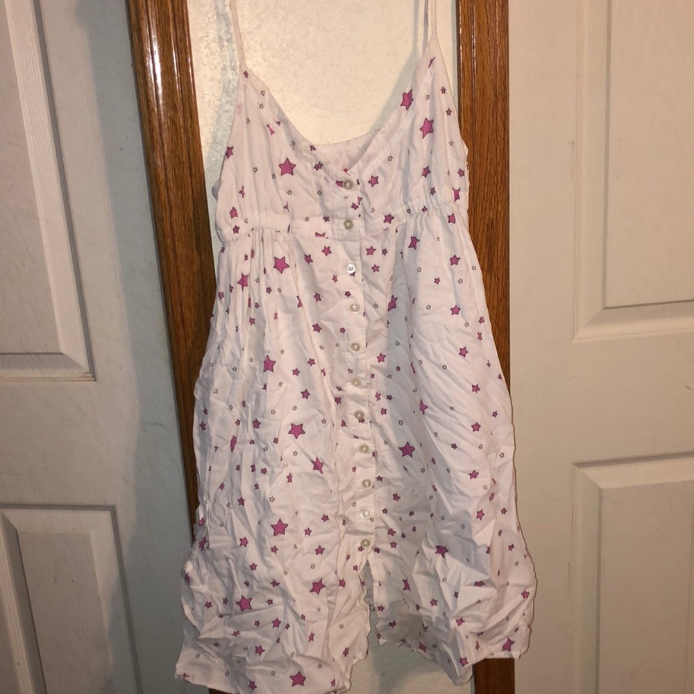 Pink Stars Button Up Dress Amanda Bynes brand y2k RARE
